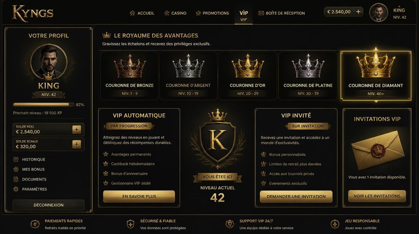 Statut VIP illustré par badges, invitations, rangs et récompenses
